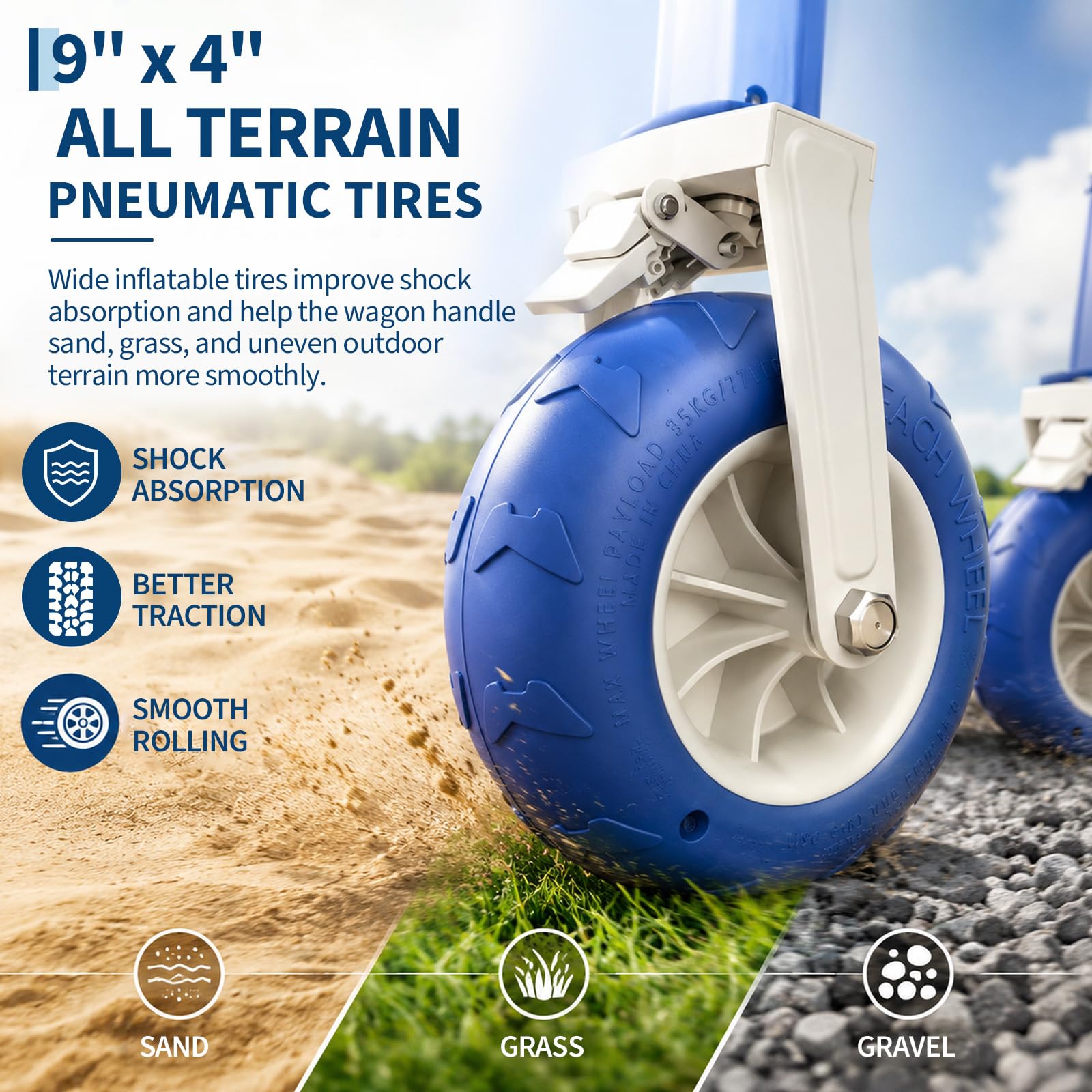 Heavy Duty Beach Wagon Cart 46 - огляд і ціна Sports Equipment Trolley